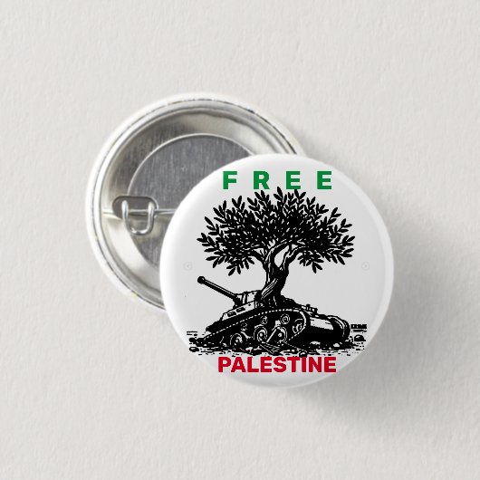 KOSTENLOSE PALESTINE OLIVENBAUMUSTER FLAGFARBEN BUTTON (Vorne & Hinten)