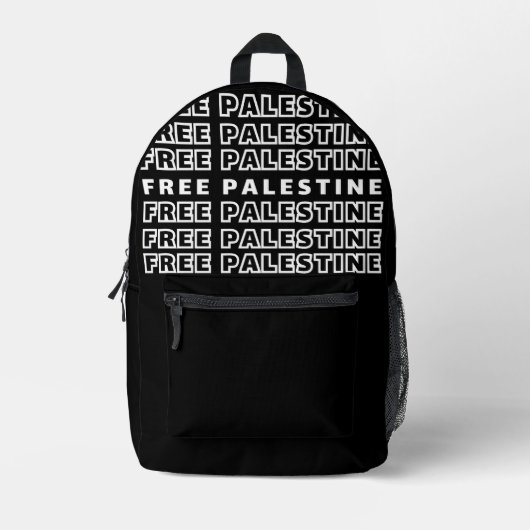 KOSTENLOSE PALESTINE Wiederholung Text Typografie Bedruckter Rucksack (Vorderseite)