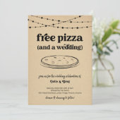 Kostenlose Pizza Funny Wedding Einladung (Stehend Vorderseite)