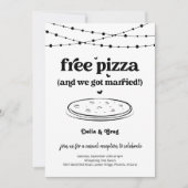 Kostenlose Pizza Funny Wedding Empfang nur Einladu Einladung (Vorderseite)