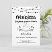 Kostenlose Pizza Funny Wedding Empfang nur Einladu Einladung (Stehend Vorderseite)