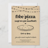 Kostenlose Pizza Funny Wedding Empfang nur Einladu Einladung (Vorderseite)