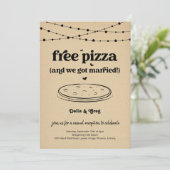 Kostenlose Pizza Funny Wedding Empfang nur Einladu Einladung (Stehend Vorderseite)