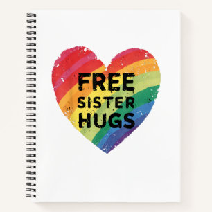 Kostenlose Schwester Umarmungen LGBT Schwule Lesbe Notizblock