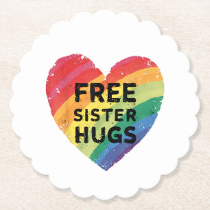 Kostenlose Schwesternumarmungen LGBT Schwul Lesbis Untersetzer