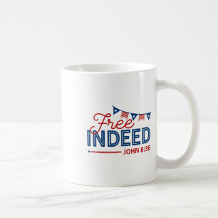 Kostenlose Tat John 8 36 Christliche Bibel 4. Juli Kaffeetasse