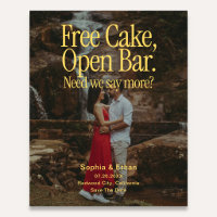 Kostenlose Torte Open Bar Retro-Foto Hochzeitseinl