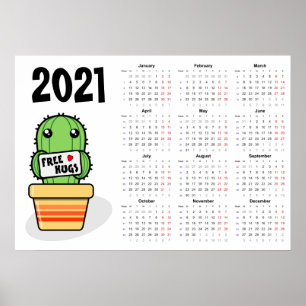 Kostenlose Umarmungen Kalender 2021 Poster - Monta