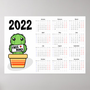 Kostenlose Umarmungen Kalender 2022 Poster - Monta