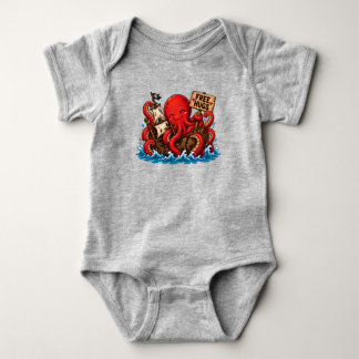 Kostenlose Umarmungen Kraken! Süßes DND-Meerungehe Baby Strampler