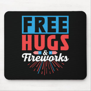 Kostenlose Umarmungen und Feuerwerk 4. Juli Unabhä Mousepad