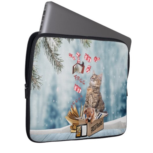 Kostenlose Weihnachtsbücher Laptopschutzhülle (Vorne Rechts)