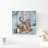 Kostenlose Weihnachtsbücher Quadratische Wanduhr (Zuhause)