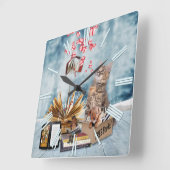 Kostenlose Weihnachtsbücher Quadratische Wanduhr (Winkel)