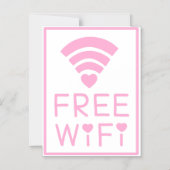 "KOSTENLOSE WIFI" in Rosa Magneteinladung (Vorderseite)