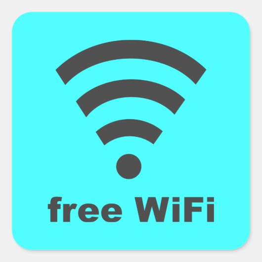 KOSTENLOSE WIFI Vector COMPUTER INTERNET-WERBUNG Quadratischer Aufkleber (Vorderseite)