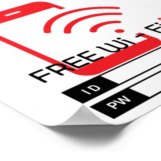 KOSTENLOSE WIFI-ZONE POSTER (Ecke)