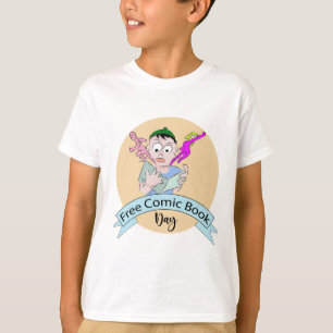 Kostenloser Comic-Tag-Schild T-Shirt