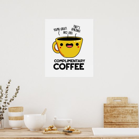 Kostenloser Kaffee Funny Coffee Pub Poster (Küche)