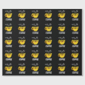 Kostenloser Kaffee Funny Drink Pun Dark BG Geschenkpapier (Flach)