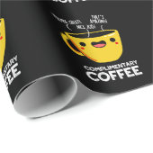 Kostenloser Kaffee Funny Drink Pun Dark BG Geschenkpapier (Rolleneckpunkt)