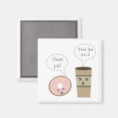 Kostenloser Kaffee und Donut Magnet (Vorderseite/Rückseite)
