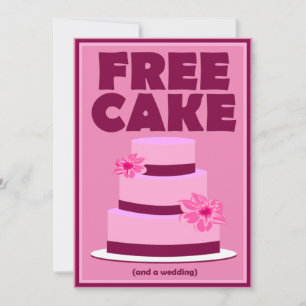 Kostenloser Kuchen Lustige Hochzeitseinladung zum Einladung