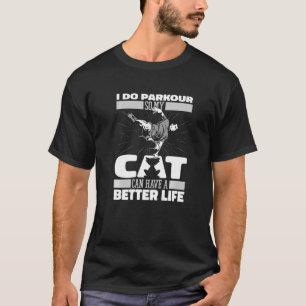 Kostenloser laufender Katze Traceur Läufer Parkou T-Shirt