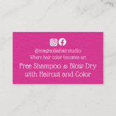 Kostenloser Service für moderne Magenta Magnolia-L Rabattkarte (Rückseite)