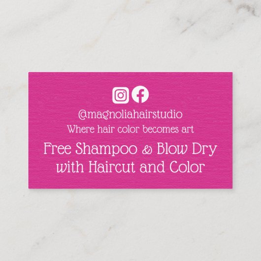 Kostenloser Service für moderne Magenta Magnolia-L Rabattkarte (Rückseite)
