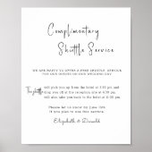 Kostenloser Shuttleservice für Hochzeiten Poster (Vorne)