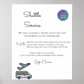 Kostenloser Transport für unsere Hochzeitsgäste Poster (Vorne)