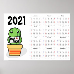 Kostenloser Umarmungen Kalender 2021 Poster - Sonn