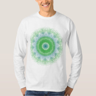Kostenloser Wasserpinsel-Mandala – Abstraktes Grün T-Shirt