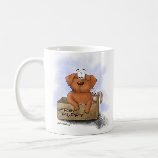 Kostenloser Welpe Plus 1 Cartoon Kaffeetasse (Links)