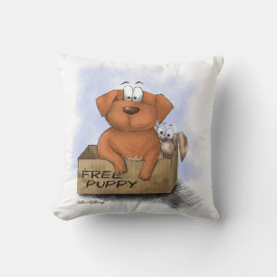 Kostenloser Welpe Plus 1 Cartoon Kissen
