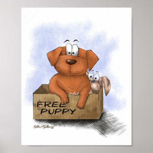 Kostenloser Welpe Plus 1 Cartoon Poster (Vorne)