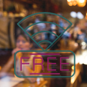 Kostenloser WI-FI-Anschluss für den Coffee Shop Fensteraufkleber
