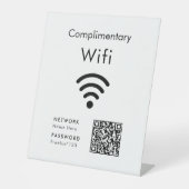 Kostenloser Wifi-Code Schwarz & Weiß Sockelschild (Vorderseite)
