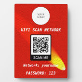 Kostenloser Wifi QR Code Orange Leder Spotlight Fotoplatte (Vorderseite)