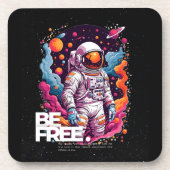 KOSTENLOSES Astronautendesign Getränkeuntersetzer (Vorderseite)