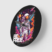 KOSTENLOSES Astronautendesign Runde Wanduhr (Winkel)
