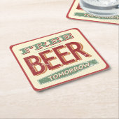 Kostenloses Bier vintage Rechteckiger Pappuntersetzer (angewinkelt)