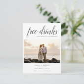 Kostenloses Drinks Beach Wedding Foto Save the Dat Ankündigungspostkarte (Stehend Vorderseite)