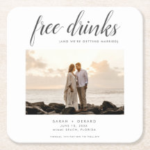 Kostenloses Drinks Beach Wedding Foto Save the Dat