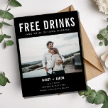 Kostenloses Essen Save the Date<br><div class="desc">Das lustige Hochzeitsbudget speichert die Daten in einer Schwarz-Weiß-Typografie mit Foto-Designs auf Papier statt auf Kartenmaterial. Dies ist eines unserer beliebtesten Designs, perfekt für das lustige Paar. Fügen Sie Ihre Daten vorne und hinten hinzu. Wählen Sie Ihr Papiergewicht (je höher die Zahl, desto dicker wird das Papier sein) und Umschläge,...</div>
