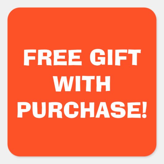 Kostenloses Geschenk mit Aufkleber für den Kauf (Vorderseite)