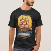 Kostenloses Internet. Piratenschiff. T-Shirt (Vorderseite)