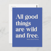 Kostenloses kostenloses Positivitätssatz Blau Postkarte (Vorne/Hinten)