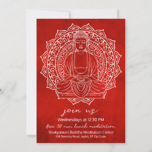 Kostenloses Mittagessen Meditation Shakyamuni Budd Einladung
